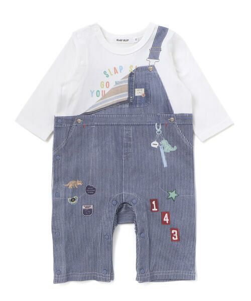 SLAP SLIP BABY / スラップ スリップ ベビー ロンパース | アニマルクマさんストライプサロペット重ね着風プリントロンパースベビー(60~80cm) | 詳細15