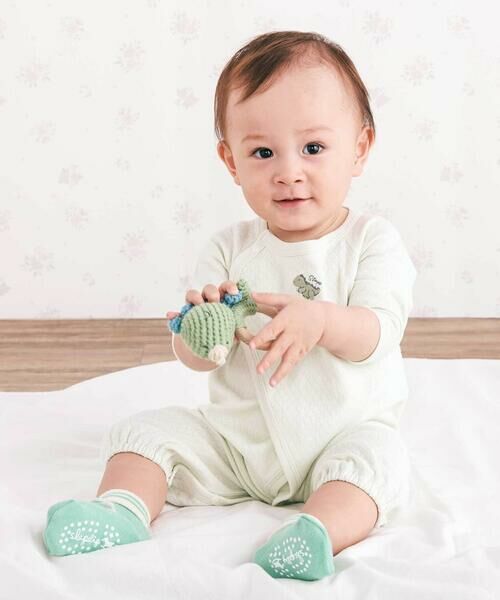 SLAP SLIP BABY / スラップ スリップ ベビー 肌着 | アニマルクマウサギ恐竜刺しゅう接結インナー2WAYオールベビー(50~70cm) | 詳細9