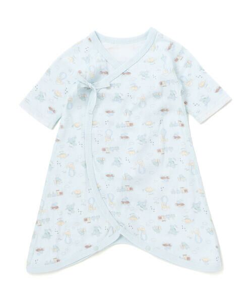 SLAP SLIP BABY / スラップ スリップ ベビー 肌着 | コットンプリント総柄コンビ肌着ベビー(60~70cm)（ブルー(恐竜)）