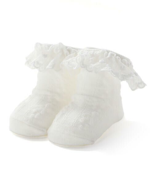 SLAP SLIP BABY / スラップ スリップ ベビー ベビー・キッズグッズ | 花モチーフ編みレースソックスベビー(9~12cm)（オフホワイト）