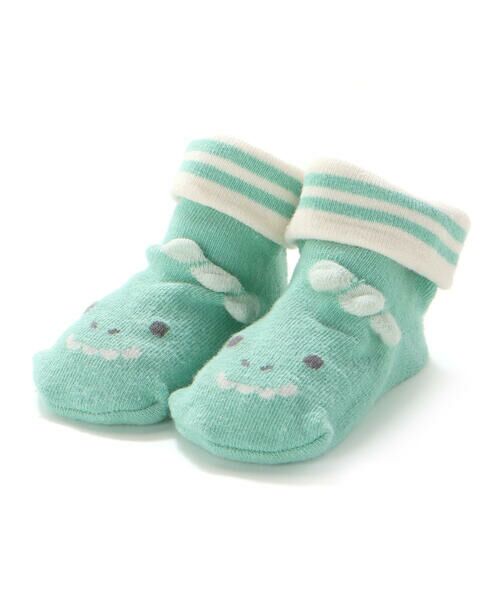 SLAP SLIP BABY / スラップ スリップ ベビー ベビー・キッズグッズ | クマウサギ恐竜モチーフソックスベビー(9~12cm)（グリーン(恐竜)）