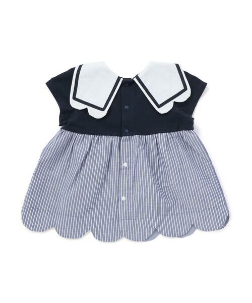 SLAP SLIP BABY / スラップ スリップ ベビー ベビー・キッズウエア | 【マリンシリーズ】セーラー襟スカラップワンピース＋ブルマセットアップベビー(70~80cm) | 詳細18