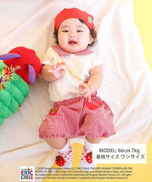 SLAP SLIP BABY / スラップ スリップ ベビー ベビー・キッズウエア | 【絵本コラボ-はらぺこあおむし-】無地&チェック柄パンツ+帽子セットベビー(70~80cm) | 詳細1