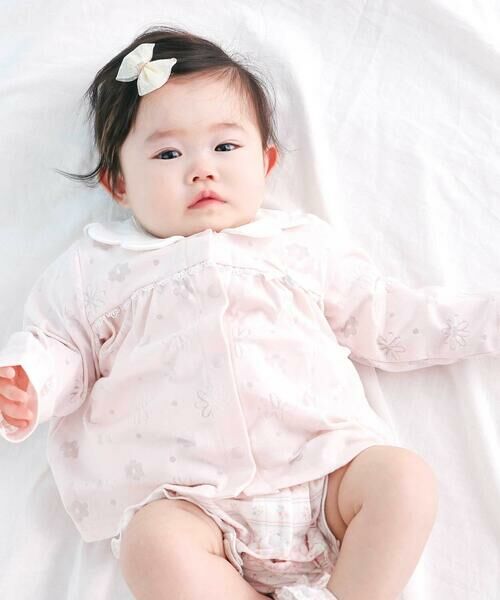 SLAP SLIP BABY / スラップ スリップ ベビー ベビー・キッズウエア | 【お揃い】総柄オパール天竺カーディガンベビー(70~80cm)（ピンク）