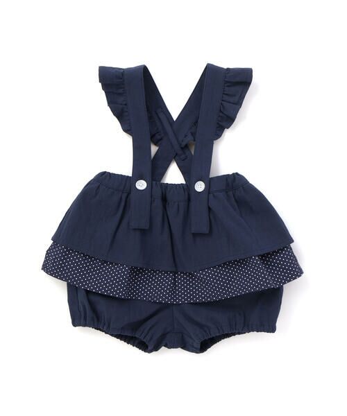 SLAP SLIP BABY / スラップ スリップ ベビー ベビー・キッズウエア | 【マリンシリーズ】段フリルサスペンダー付きブルマベビー(70~80cm)（ネイビー）