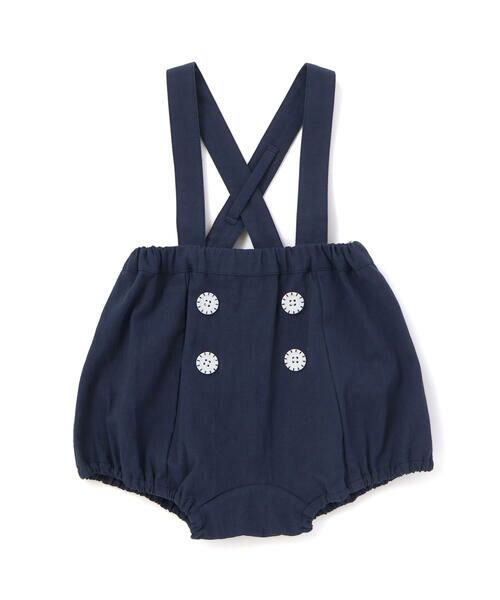 SLAP SLIP BABY / スラップ スリップ ベビー ベビー・キッズウエア | 【マリンシリーズ】ヒレモチーフサスペンダー付きブルマベビー(70~80cm)（ネイビー）
