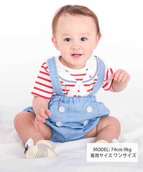 SLAP SLIP BABY / スラップ スリップ ベビー ベビー・キッズウエア | 【マリンシリーズ】ヒレモチーフサスペンダー付きブルマベビー(70~80cm) | 詳細4