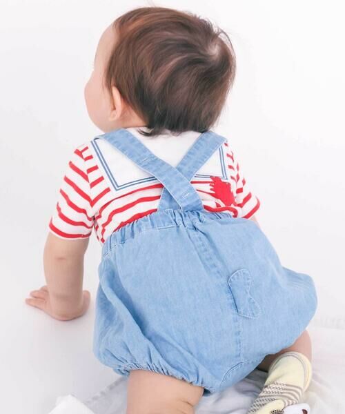 SLAP SLIP BABY / スラップ スリップ ベビー ベビー・キッズウエア | 【マリンシリーズ】ヒレモチーフサスペンダー付きブルマベビー(70~80cm)（ブルー）