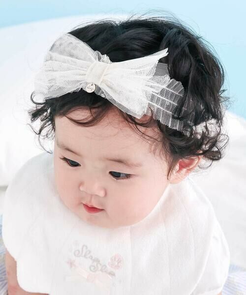 SLAP SLIP BABY / スラップ スリップ ベビー ベビー・キッズグッズ | リボンチュールヘアバンドベビー（ホワイト）