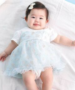 SLAP SLIP BABY / スラップ スリップ ベビー ロンパース | 【お揃い】ビスチェ風ドッキング花チュールカバーオールベビー(70~80cm)