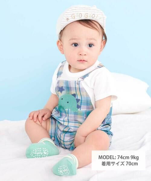 SLAP SLIP BABY / スラップ スリップ ベビー ロンパース | サロペット風アニマル恐竜プリントカバーオールベビー(60~80cm) | 詳細13