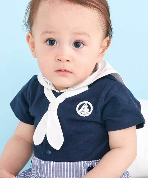 SLAP SLIP BABY / スラップ スリップ ベビー ロンパース | 【マリンシリーズ】タイ付きドッキングカバーオールベビー(70~80cm) | 詳細2
