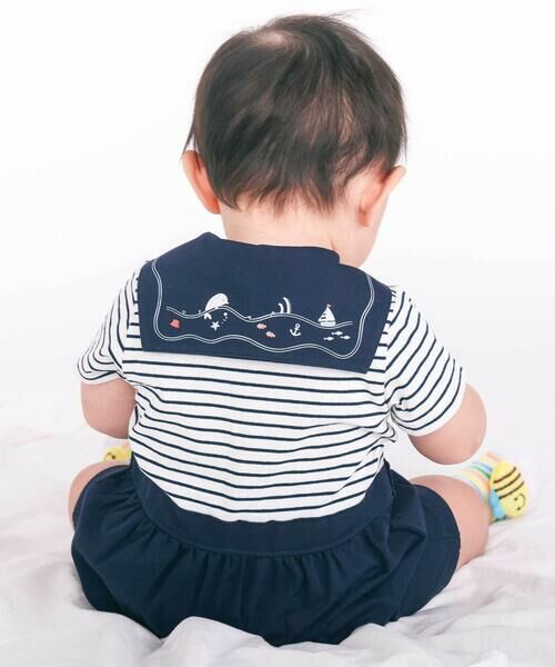 SLAP SLIP BABY / スラップ スリップ ベビー ロンパース | 【マリンシリーズ】タイ付きドッキングカバーオールベビー(70~80cm) | 詳細8