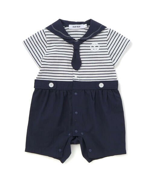 SLAP SLIP BABY / スラップ スリップ ベビー ロンパース | 【マリンシリーズ】タイ付きドッキングカバーオールベビー(70~80cm) | 詳細9