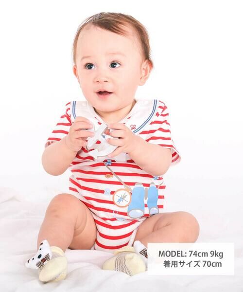 SLAP SLIP BABY / スラップ スリップ ベビー ベビー・キッズウエア | 【マリンシリーズ】コンパス+望遠鏡モチーフセーラーボディミニベビー(70~80cm) | 詳細5