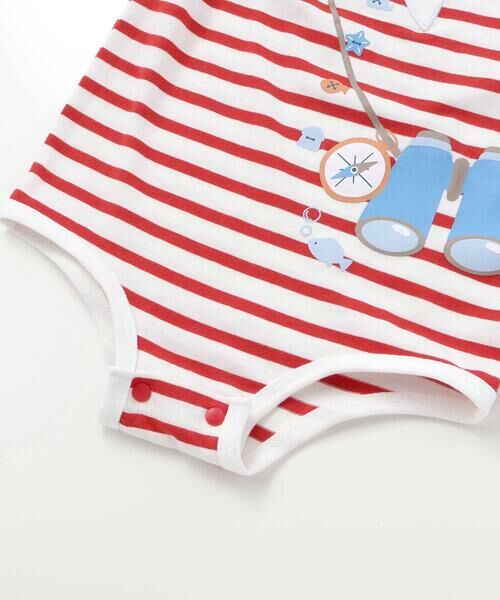 SLAP SLIP BABY / スラップ スリップ ベビー ベビー・キッズウエア | 【マリンシリーズ】コンパス+望遠鏡モチーフセーラーボディミニベビー(70~80cm) | 詳細15