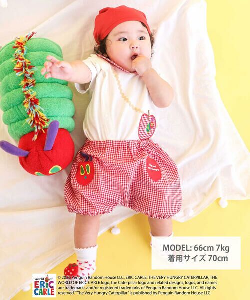 SLAP SLIP BABY / スラップ スリップ ベビー ロンパース | 【絵本コラボ-はらぺこあおむし-】無地&ボーダー柄ボディミニベビー(70~80cm) | 詳細1