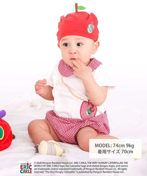 SLAP SLIP BABY / スラップ スリップ ベビー ロンパース | 【絵本コラボ-はらぺこあおむし-】無地&ボーダー柄ボディミニベビー(70~80cm) | 詳細2