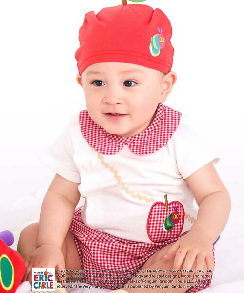 SLAP SLIP BABY / スラップ スリップ ベビー ロンパース | 【絵本コラボ-はらぺこあおむし-】無地&ボーダー柄ボディミニベビー(70~80cm)（ホワイト）