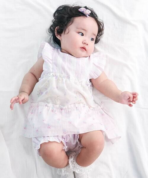 SLAP SLIP BABY / スラップ スリップ ベビー ベビー・キッズウエア | 【お揃い】切り替えティアードワンピースブルマ付きセットアップベビー(70~80cm)（パープル系）