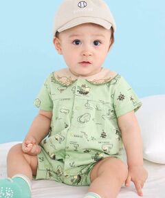 SLAP SLIP BABY / スラップ スリップ ベビー ロンパース | 【お揃い】襟モチーフ総柄ロンパースベビー(60~80cm)