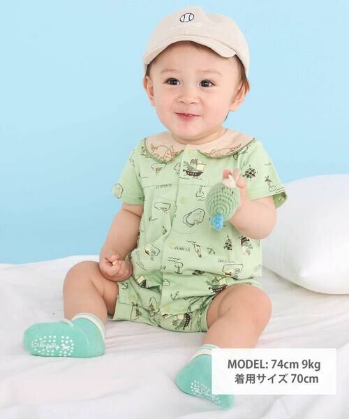 SLAP SLIP BABY / スラップ スリップ ベビー ロンパース | 【お揃い】襟モチーフ総柄ロンパースベビー(60~80cm) | 詳細4