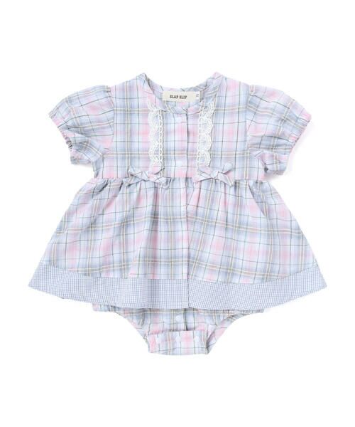 SLAP SLIP BABY / スラップ スリップ ベビー ロンパース | 【お揃い】リボン付きマドラスチェックカバーオールベビー(70~80cm) | 詳細2