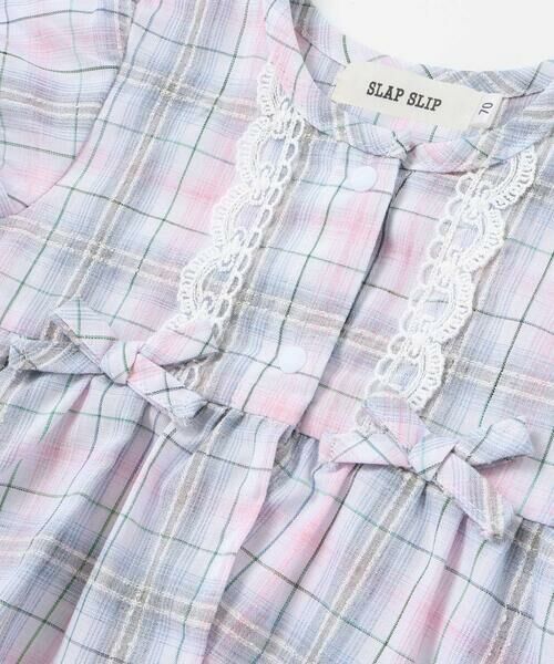 SLAP SLIP BABY / スラップ スリップ ベビー ロンパース | 【お揃い】リボン付きマドラスチェックカバーオールベビー(70~80cm) | 詳細4