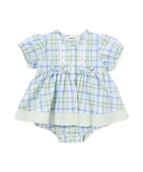 SLAP SLIP BABY / スラップ スリップ ベビー ロンパース | 【お揃い】リボン付きマドラスチェックカバーオールベビー(70~80cm) | 詳細6