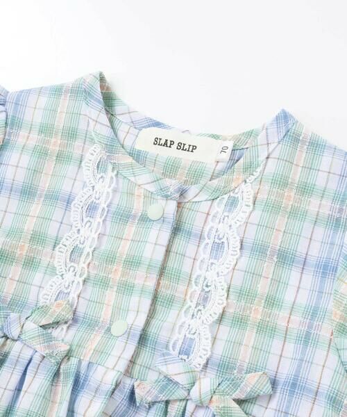 SLAP SLIP BABY / スラップ スリップ ベビー ロンパース | 【お揃い】リボン付きマドラスチェックカバーオールベビー(70~80cm) | 詳細8