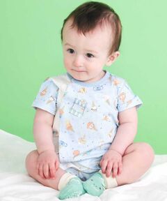 SLAP SLIP BABY / スラップ スリップ ベビー ロンパース | 【お揃い】総柄プリント配色天竺カバーオールベビー(60~80cm)