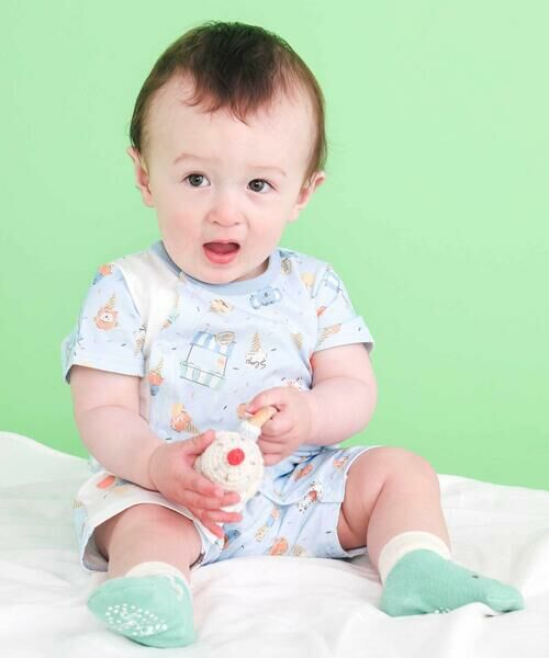 SLAP SLIP BABY / スラップ スリップ ベビー ロンパース | 【お揃い】総柄プリント配色天竺カバーオールベビー(60~80cm) | 詳細10