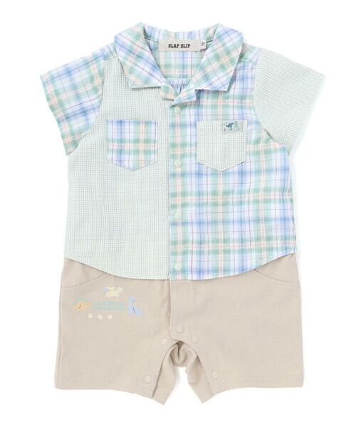SLAP SLIP BABY / スラップ スリップ ベビー ロンパース | 【お揃い】マドラスチェック切り替えシャツ風カバーオールベビー(70~80cm) | 詳細13