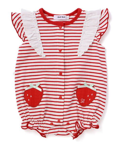 SLAP SLIP BABY / スラップ スリップ ベビー ロンパース | 【お揃い】フルーツパッチボーダー柄カバーオールベビー(60~80cm) | 詳細2