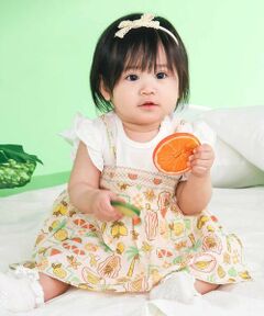 SLAP SLIP BABY / スラップ スリップ ベビー ロンパース | 【お揃い】果物総柄キャミワンピース風カバーオールベビー(70~80cm)