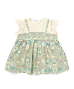 SLAP SLIP BABY / スラップ スリップ ベビー ロンパース | 【お揃い】果物総柄キャミワンピース風カバーオールベビー(70~80cm)