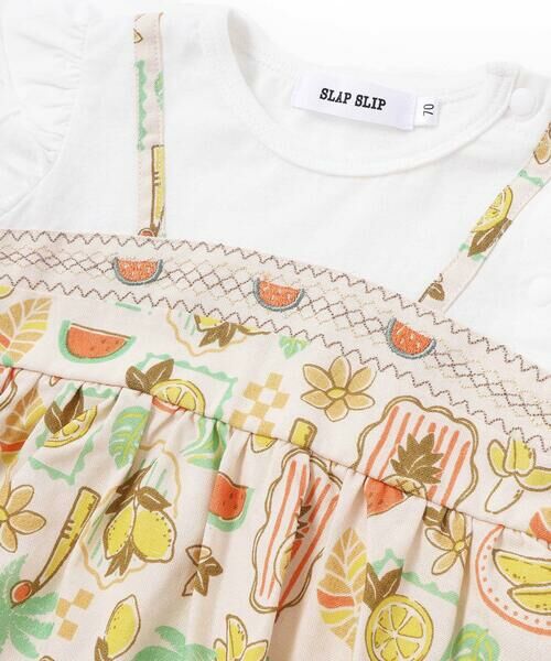 SLAP SLIP BABY / スラップ スリップ ベビー ロンパース | 【お揃い】果物総柄キャミワンピース風カバーオールベビー(70~80cm) | 詳細4