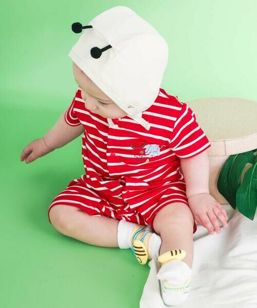 SLAP SLIP BABY / スラップ スリップ ベビー ロンパース | 【お揃い】お尻フルーツモチーフパッチボーダー天竺カバーオールベビー(60~80cm) | 詳細2