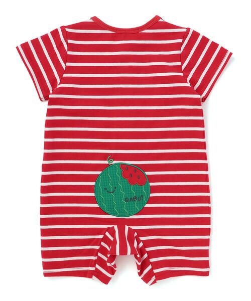 SLAP SLIP BABY / スラップ スリップ ベビー ロンパース | 【お揃い】お尻フルーツモチーフパッチボーダー天竺カバーオールベビー(60~80cm) | 詳細5