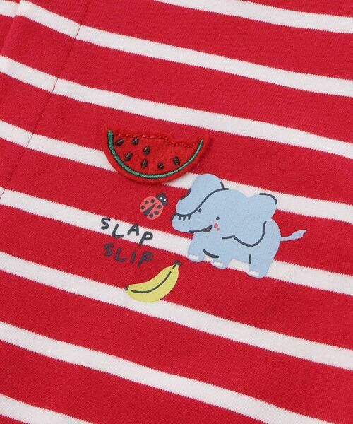 SLAP SLIP BABY / スラップ スリップ ベビー ロンパース | 【お揃い】お尻フルーツモチーフパッチボーダー天竺カバーオールベビー(60~80cm) | 詳細6