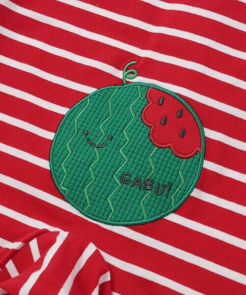 SLAP SLIP BABY / スラップ スリップ ベビー ロンパース | 【お揃い】お尻フルーツモチーフパッチボーダー天竺カバーオールベビー(60~80cm) | 詳細7