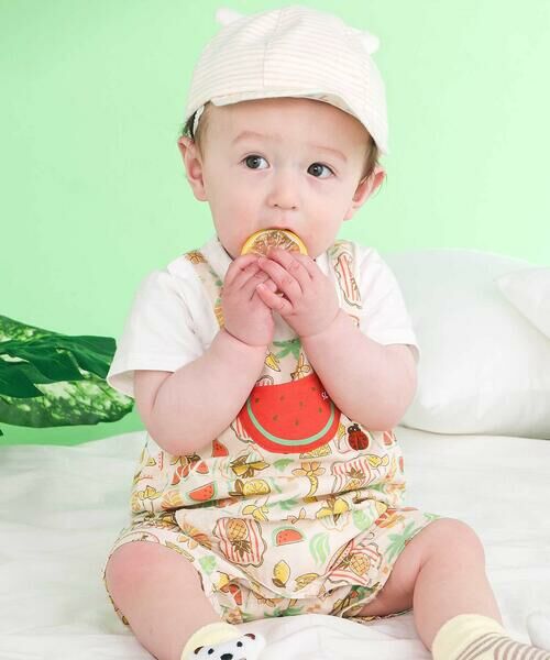 SLAP SLIP BABY / スラップ スリップ ベビー ロンパース | 【お揃い】フルーツポケット付き総柄カバーオールベビー(60~80cm) | 詳細2