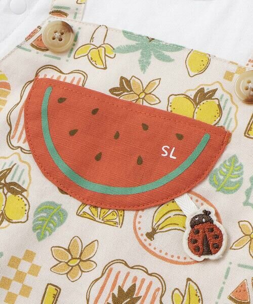 SLAP SLIP BABY / スラップ スリップ ベビー ロンパース | 【お揃い】フルーツポケット付き総柄カバーオールベビー(60~80cm) | 詳細6