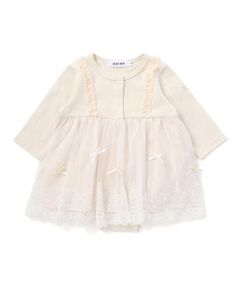 SLAP SLIP BABY / スラップ スリップ ベビー ロンパース | 裾リボンモチーフ切り替えチュールスカート付きロンパースベビー(70~80cm)