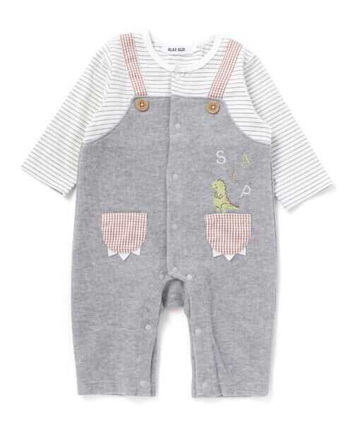 SLAP SLIP BABY / スラップ スリップ ベビー ロンパース | 恐竜モチーフヒレ付きサロペット重ね着風ロンパースベビー(70~80cm) | 詳細9