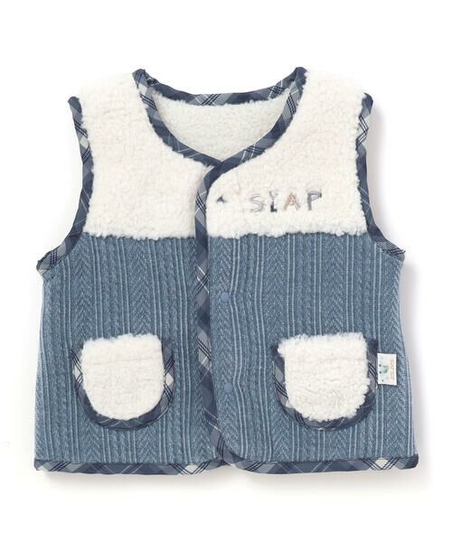 SLAP SLIP BABY / スラップ スリップ ベビー ベビー・キッズウエア | 【お揃い】切り替えポケット付きリバーシブルベストベビー(70~80cm) | 詳細10