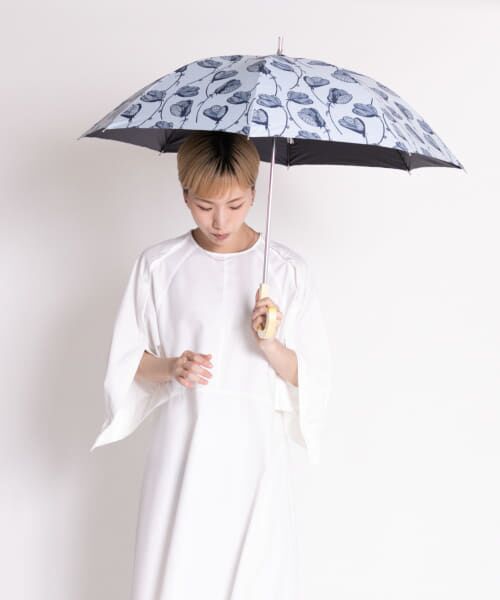 SMELLY / スメリー 傘 | korko　ショートスライド晴雨兼用日傘（ラインフラワー）
