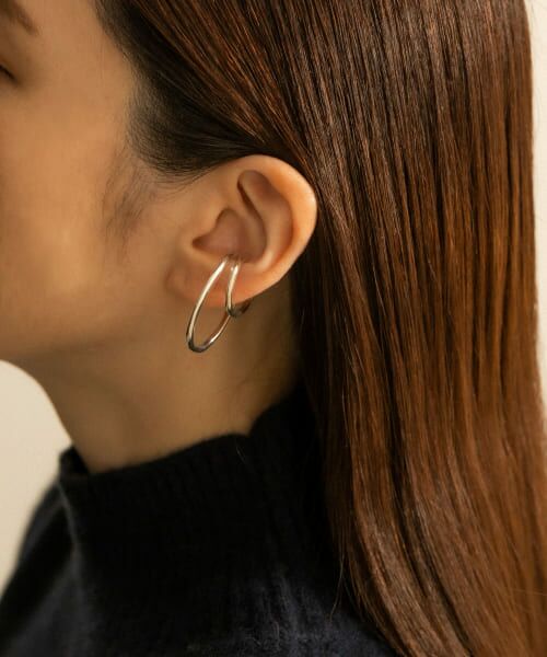 so' double circle earcuff slv （ピアス・イヤリング）｜SMELLY
