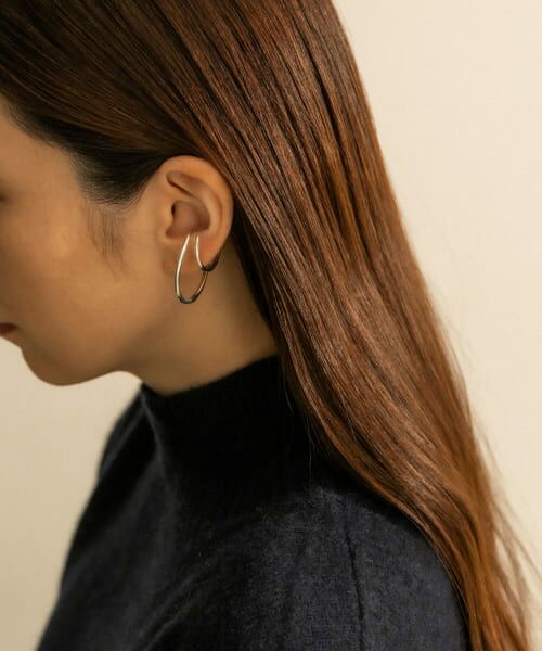 so' double circle earcuff slv （ピアス・イヤリング）｜SMELLY