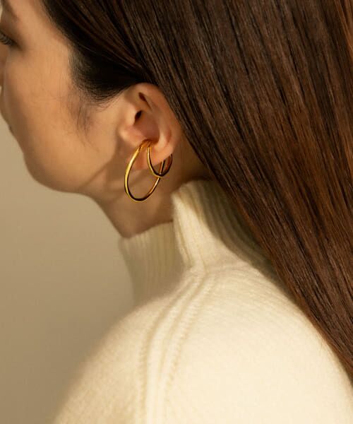 so' double circle earcuff gld ピアス・イヤリング｜SMELLY